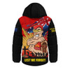 Gold Coast SUNS Hooded Padded Jacket ANZAC Day Honour And Football Legacy