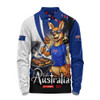 Australia Long Sleeve Polo Shirt Australia Day Kangaroo Summer Fest Celebration