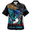 Port Adelaide Hawaiian Shirt ANZAC Inspired Football Fan Memorial Design