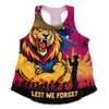 Brisbane Lions Women Racerback Singlet ANZAC Inspired Football Fan Memorial Design