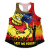 Gold Coast SUNS Women Racerback Singlet ANZAC Inspired Football Fan Memorial Design