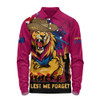 Brisbane Lions Long Sleeve Polo Shirt ANZAC Inspired Football Fan Memorial Design