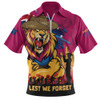 Brisbane Lions Zip Polo Shirt ANZAC Inspired Football Fan Memorial Design