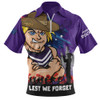 Fremantle Zip Polo Shirt ANZAC Inspired Football Fan Memorial Design