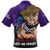 Fremantle Zip Polo Shirt ANZAC Inspired Football Fan Memorial Design