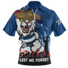 Geelong Cats Zip Polo Shirt ANZAC Inspired Football Fan Memorial Design