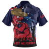 Melbourne Zip Polo Shirt ANZAC Inspired Football Fan Memorial Design