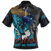 Port Adelaide Zip Polo Shirt ANZAC Inspired Football Fan Memorial Design