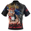 St Kilda Zip Polo Shirt ANZAC Inspired Football Fan Memorial Design