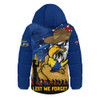 West Coast Eagles Hooded Padded Jacket ANZAC Inspired Football Fan Memorial Design