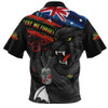Penrith Panthers Zip Polo Shirt Anzac Remembrance Of The Fallen