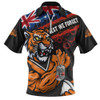 Wests Tigers Zip Polo Shirt Anzac Remembrance Of The Fallen
