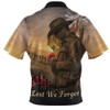 Australia Zip Polo Shirt Anzac Day At Dawn We Remember