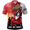 St. George Illawarra Dragons Polo Shirt Anzac Day Lest We Forget Silent Dawn