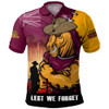Brisbane Broncos Polo Shirt Anzac Day Lest We Forget Silent Dawn