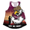 Manly Warringah Sea Eagles Women Racerback Singlet Anzac Day Lest We Forget Silent Dawn