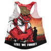 St. George Illawarra Dragons Women Racerback Singlet Anzac Day Lest We Forget Silent Dawn