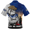 Canterbury-Bankstown Bulldogs Zip Polo Shirt Anzac Day Lest We Forget Silent Dawn