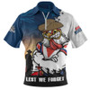 Sydney Roosters Zip Polo Shirt Anzac Day Lest We Forget Silent Dawn