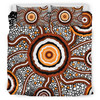 Australia Aboriginal Inspired Bedding Set - Indigenous Symbol Dot Painting Art Ver 7