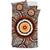 Australia Aboriginal Inspired Bedding Set - Indigenous Symbol Dot Painting Art Ver 7