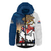 Sydney Roosters Hooded Padded Jacket Anzac Day Lest We Forget Silent Dawn