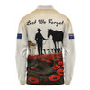 Australia Long Sleeve Polo Shirt Lest We Forget Light Horse Dawn Field