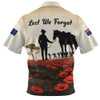 Australia Zip Polo Shirt Lest We Forget Light Horse Dawn Field