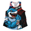 Cronulla-Sutherland Sharks Women Racerback Singlet Anzac Remembrance Of The Fallen