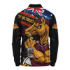 Brisbane Broncos Long Sleeve Polo Shirt Anzac Remembrance Of The Fallen