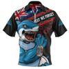 Cronulla-Sutherland Sharks Zip Polo Shirt Anzac Remembrance Of The Fallen