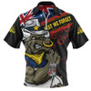 North Queensland Cowboys Zip Polo Shirt Anzac Remembrance Of The Fallen