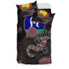 Australia Aboriginal Bedding Set - Gecko with Torres Strait Islanders Flag