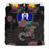 Australia Aboriginal Bedding Set - Gecko with Torres Strait Islanders Flag