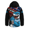 Cronulla-Sutherland Sharks Hooded Padded Jacket Anzac Remembrance Of The Fallen