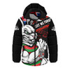South Sydney Rabbitohs Hooded Padded Jacket Anzac Remembrance Of The Fallen