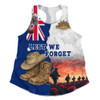 Australia Women Racerback Singlet Two Sides Of Service Anzac Day Remembrance