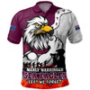 Manly Warringah Sea Eagles Polo Shirt Anzac Day Remembrance Of Courage Loyalty Valor