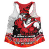 St. George Illawarra Dragons Women Racerback Singlet Anzac Day Remembrance Of Courage Loyalty Valor