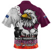Manly Warringah Sea Eagles Zip Polo Shirt Anzac Day Remembrance Of Courage Loyalty Valor