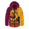Brisbane Broncos Hooded Padded Jacket Anzac Day Remembrance Of Courage Loyalty Valor