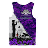 Australia Men Singlet Anzac Day Two Sides Of Service Purple Poppy Remembrance