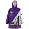 Australia Snug Hoodie Anzac Day Two Sides Of Service Purple Poppy Remembrance