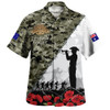 Australia Hawaiian Shirt Anzac Day Poppy And Barbed Wire Of Service