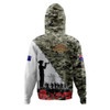 Australia Hoodie Anzac Day Poppy And Barbed Wire Of Service