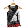 Australia Men Singlet Anzac Day Poppy And Barbed Wire Of Service