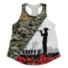 Australia Women Racerback Singlet Anzac Day Poppy And Barbed Wire Of Service