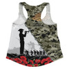 Australia Women Racerback Singlet Anzac Day Poppy And Barbed Wire Of Service