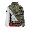 Australia Padded Jacket Anzac Day Poppy And Barbed Wire Of Service