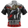 Collingwood Zip Polo Shirt ANZAC Day Not For Victory For Remembrance